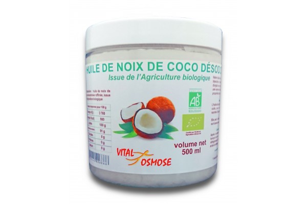 Huile de noix de coco désodorisée biologique